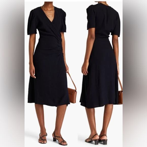 BA&SH
Oya wrap-effect textured crepe midi dress - Picture 1 of 16